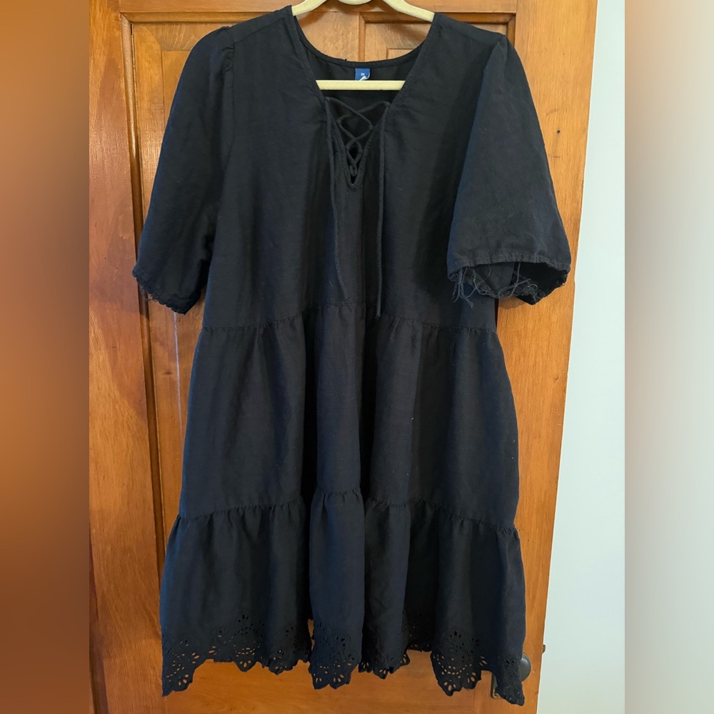 Black tunic length dress